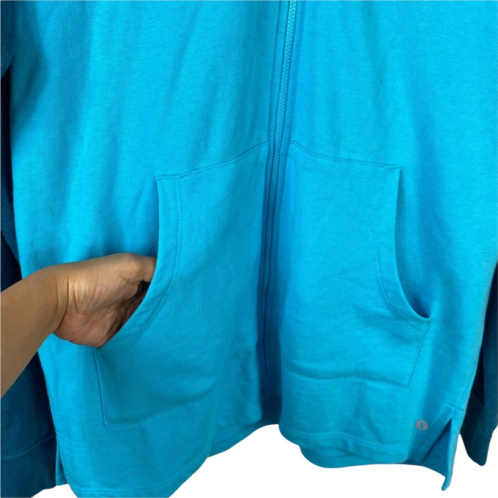 Xersion Hoodie Jacket Medium Blue Athletic Hoodie Full Zip - Picture 3 of 9